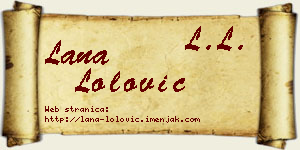 Lana Lolović vizit kartica